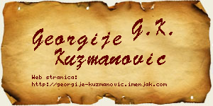 Georgije Kuzmanović vizit kartica